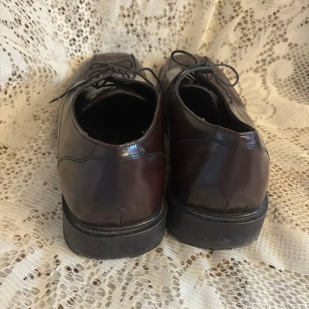 Kenneth Cole Reaction Men's US 12 Dark Brown Leather Square Toe Oxfords Shoes